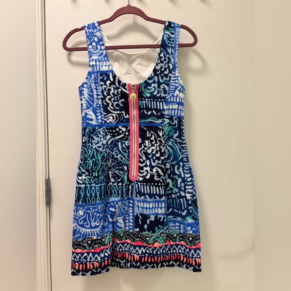 Lilly Pulitzer Mila Stretch Shift Mini Dress Deep Indigo Size 0 - Picture 3 of 8